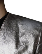 Dolce &amp; Gabbana Gold Jacquard Single Breasted Dress Blazer