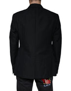 Dolce &amp; Gabbana Black Linen Double Breasted Dress Blazer