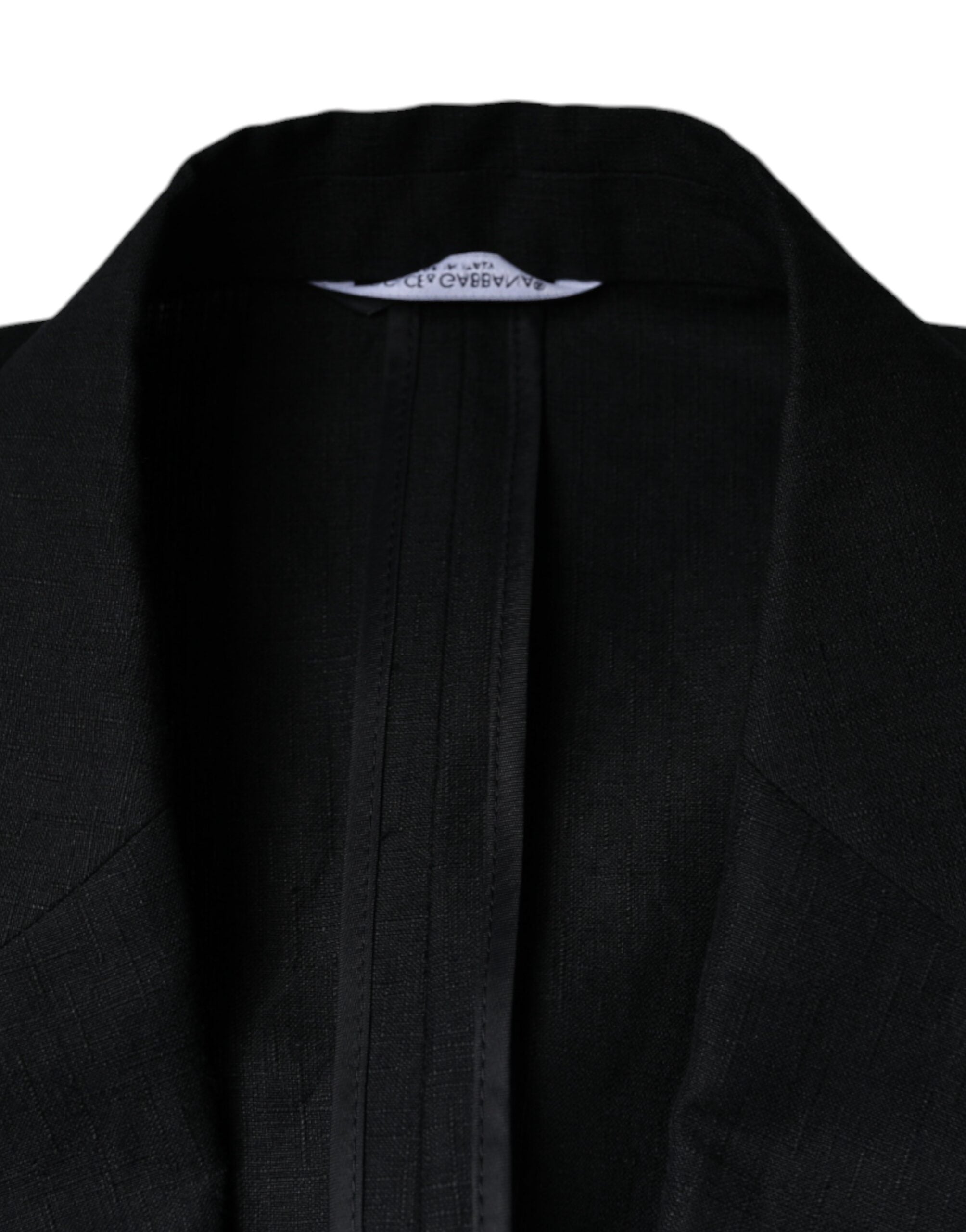 Dolce &amp; Gabbana Black Linen Double Breasted Dress Blazer