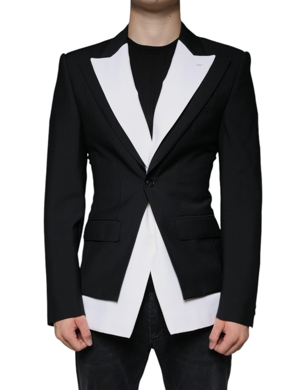 Dolce &amp; Gabbana Black White Single Breasted Dress Blazer