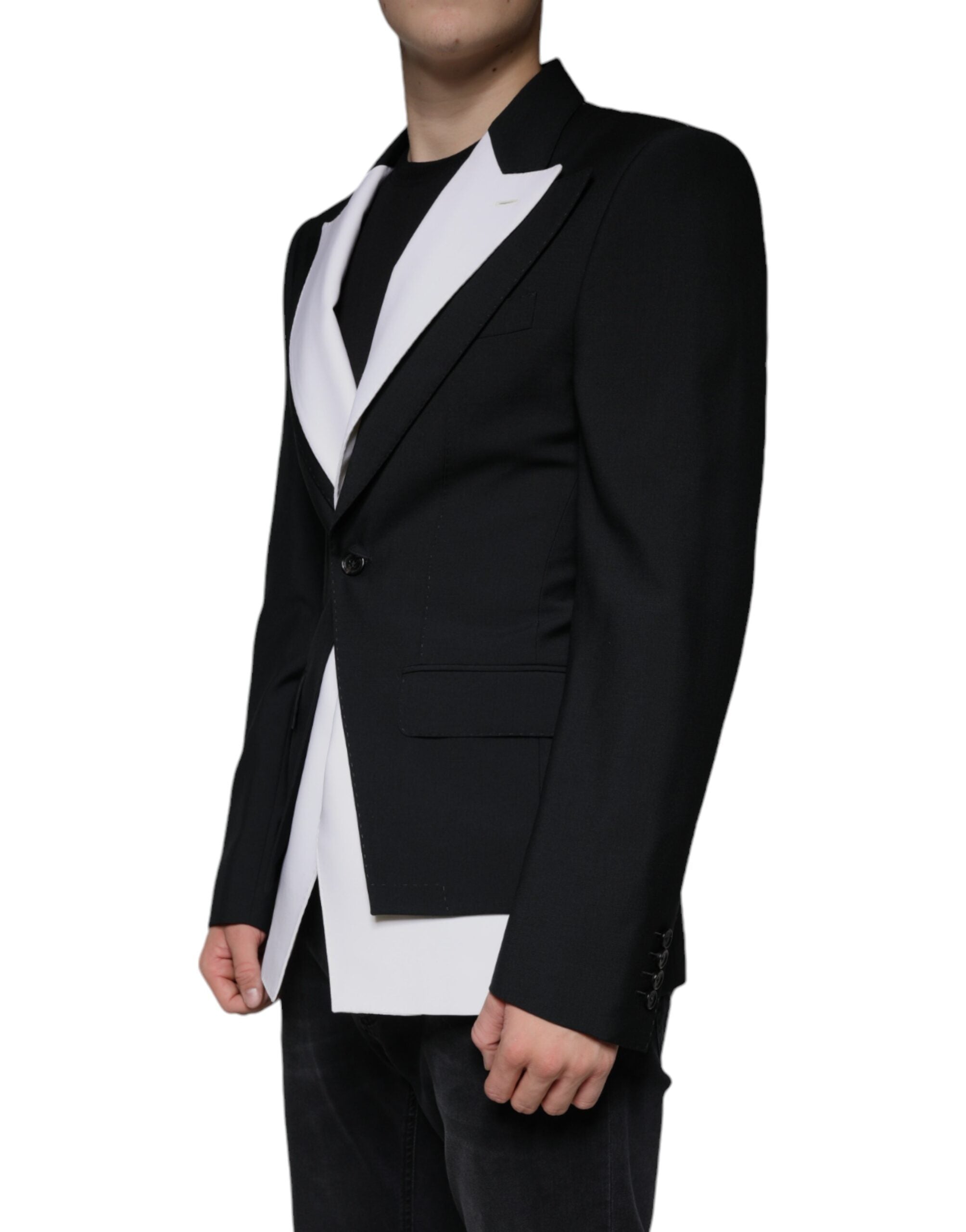 Dolce &amp; Gabbana Black White Single Breasted Dress Blazer