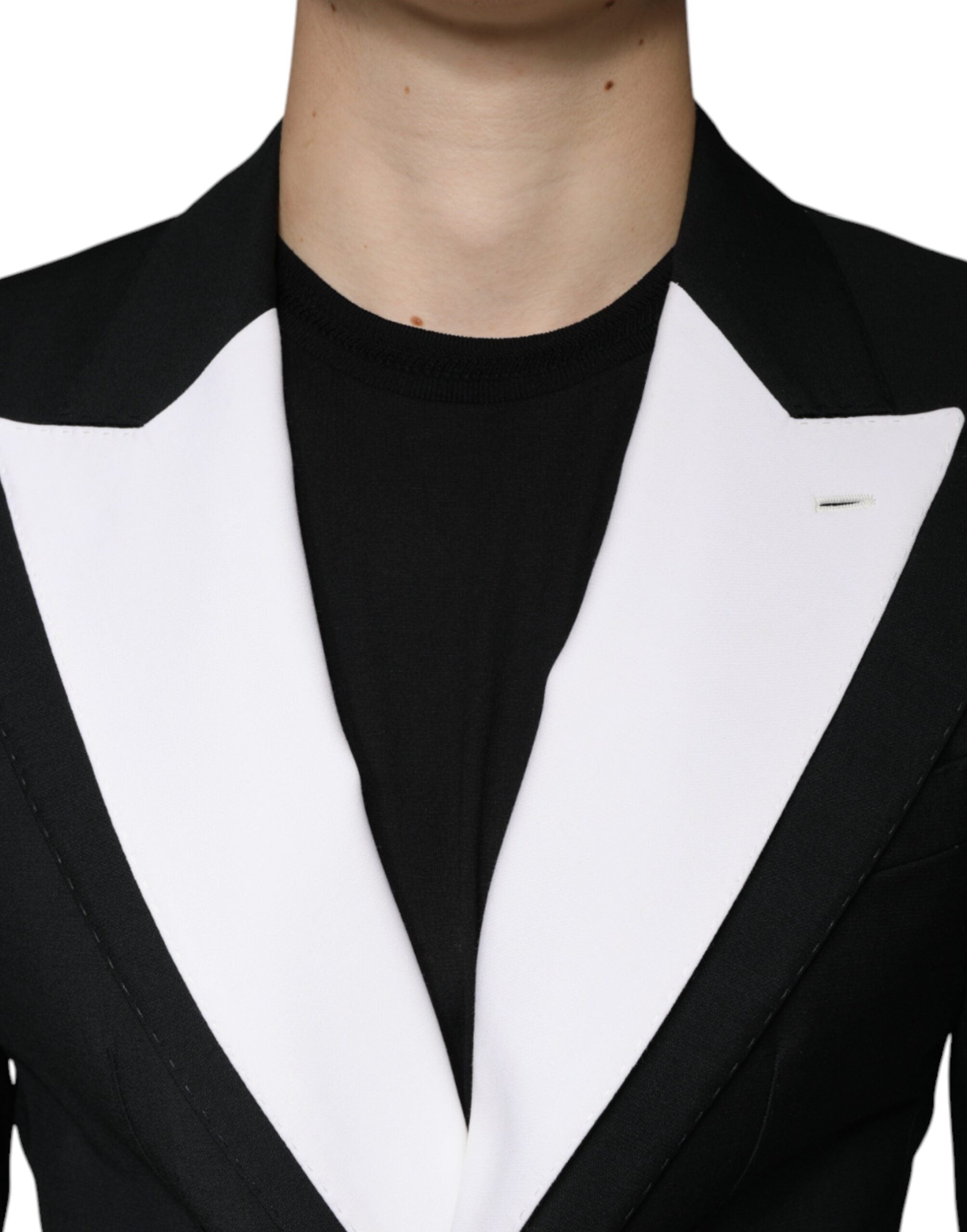 Dolce &amp; Gabbana Black White Single Breasted Dress Blazer