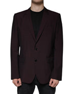 Dolce &amp; Gabbana Bordeaux Wool Single Breasted Dress Blazer