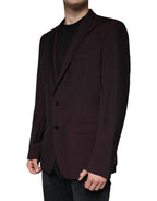 Dolce &amp; Gabbana Bordeaux Wool Single Breasted Dress Blazer