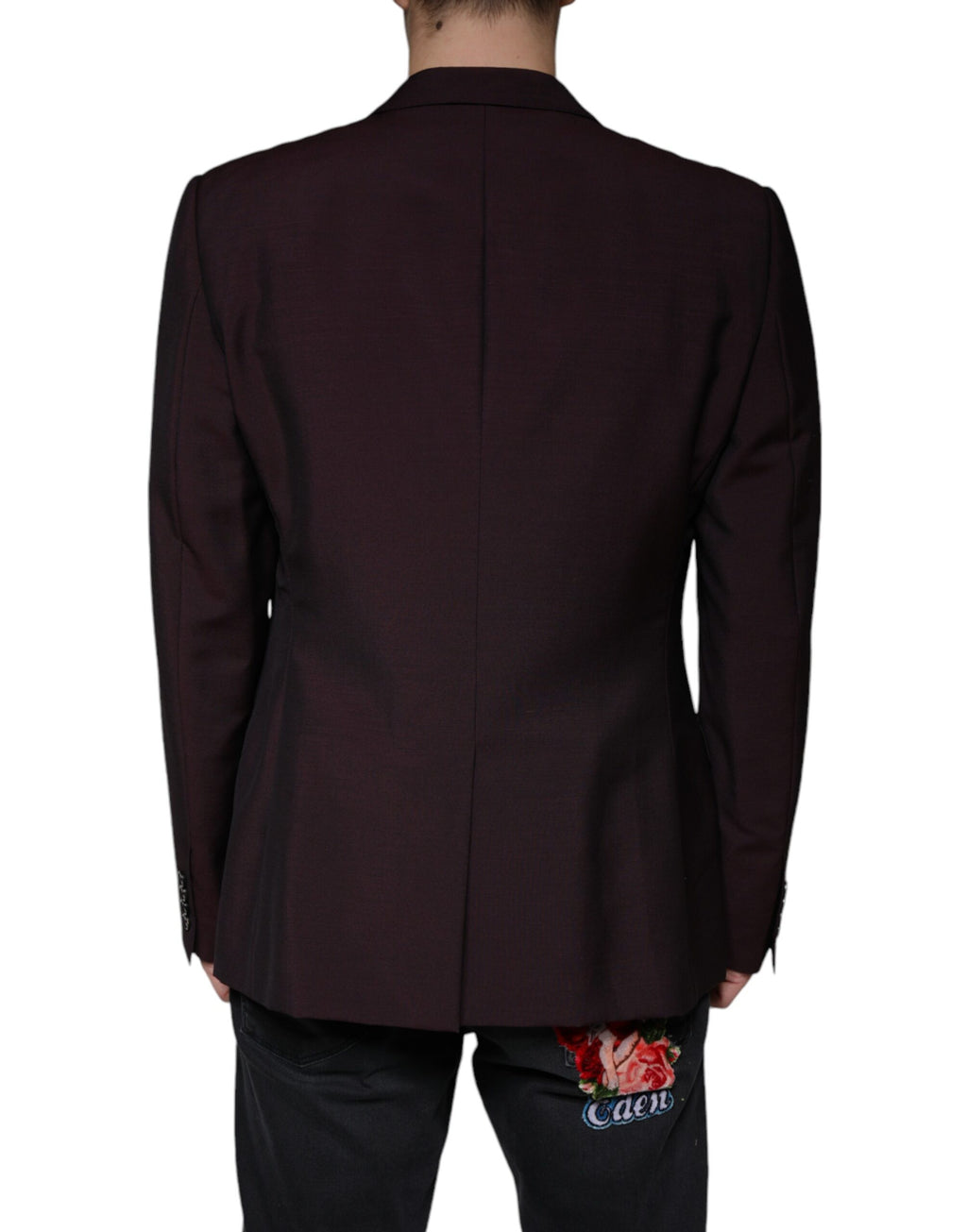 Dolce &amp; Gabbana Bordeaux Wool Single Breasted Dress Blazer
