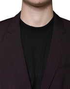 Dolce &amp; Gabbana Bordeaux Wool Single Breasted Dress Blazer
