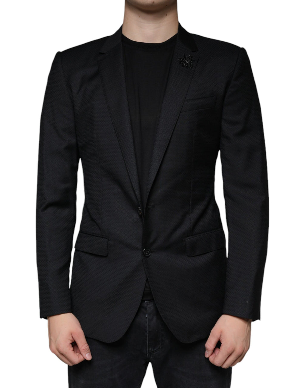 Dolce &amp; Gabbana Black MARTINI Bee Single Breasted Blazer