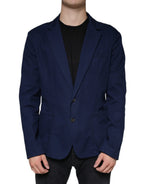 Dolce &amp; Gabbana Blue Notch Single Breasted Dress Coat Blazer