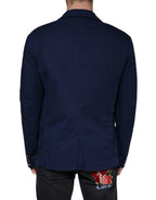 Dolce &amp; Gabbana Blue Notch Single Breasted Dress Coat Blazer