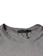 Dolce &amp; Gabbana Gray Logo Print Crewneck Short Sleeve T-shirt