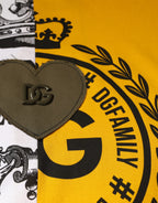 Dolce &amp; Gabbana White Yellow Logo Print Short Sleeve T-shirt