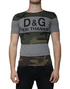 Dolce &amp; Gabbana Multicolor Camouflage Cotton Crew Neck T-shirt