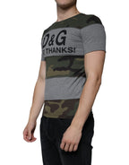 Dolce &amp; Gabbana Multicolor Camouflage Cotton Crew Neck T-shirt