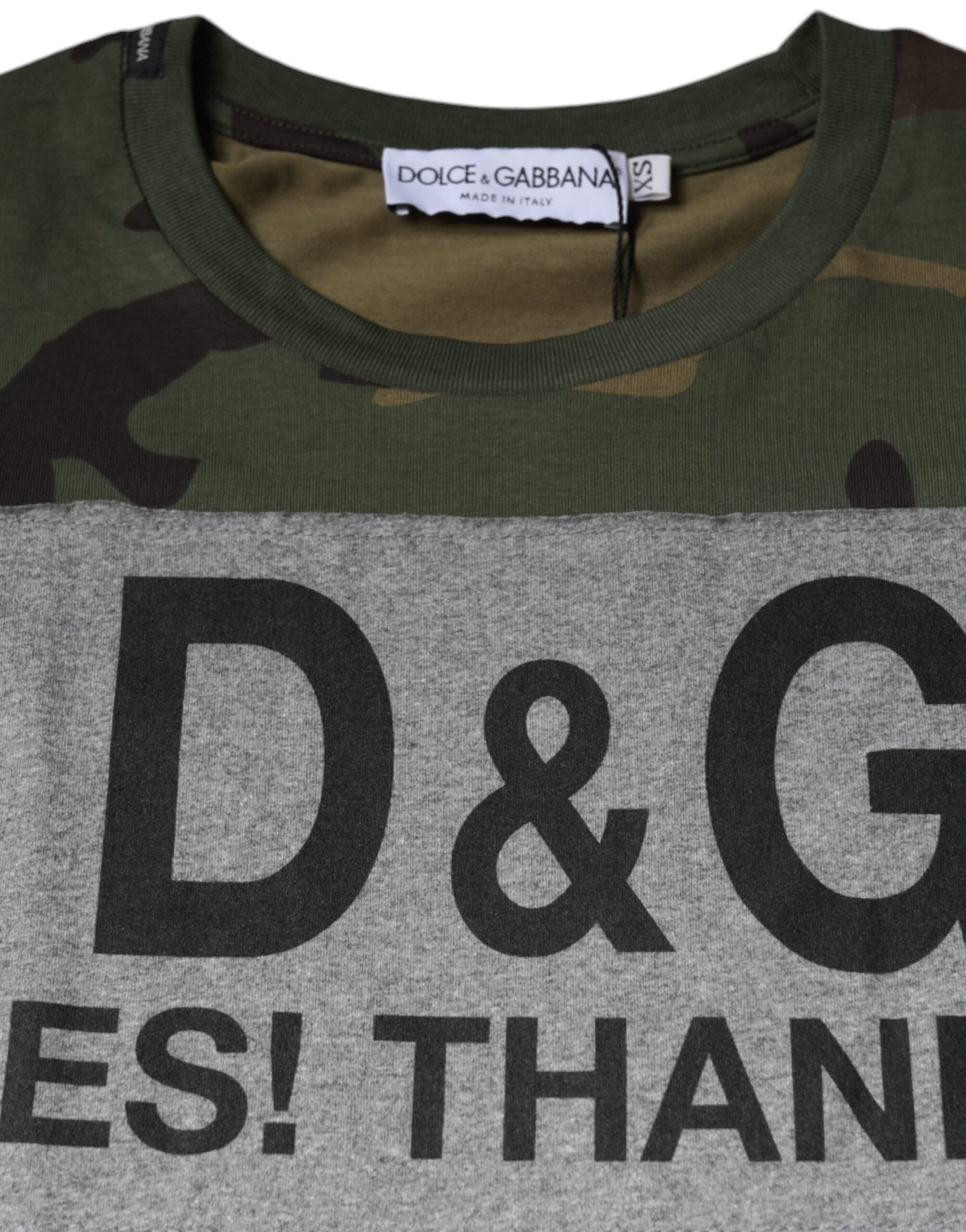 Dolce &amp; Gabbana Multicolor Camouflage Cotton Crew Neck T-shirt