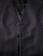 Dolce &amp; Gabbana Black Wool Waistcoat Dress Formal Vest