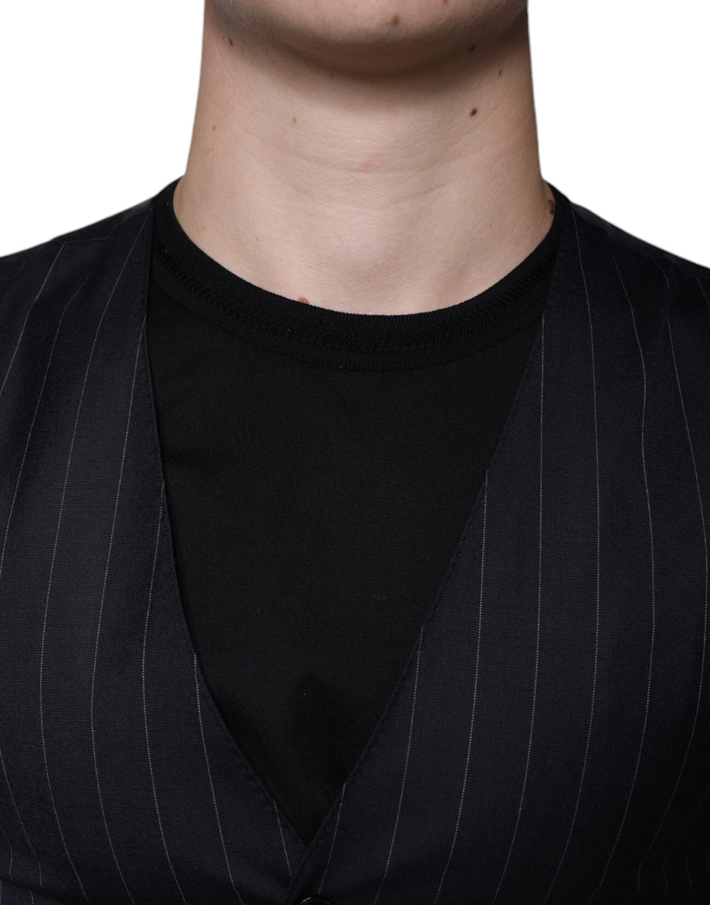 Dolce &amp; Gabbana Black Leather Waistcoat Dress Formal Vest