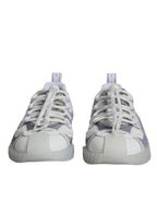 Dolce &amp; Gabbana White Silver Low Top NS1 Sneakers Shoes