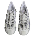 Dolce &amp; Gabbana White Silver Low Top NS1 Sneakers Shoes