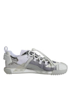 Dolce &amp; Gabbana White Silver Low Top NS1 Sneakers Shoes