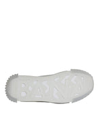 Dolce &amp; Gabbana White Silver Low Top NS1 Sneakers Shoes