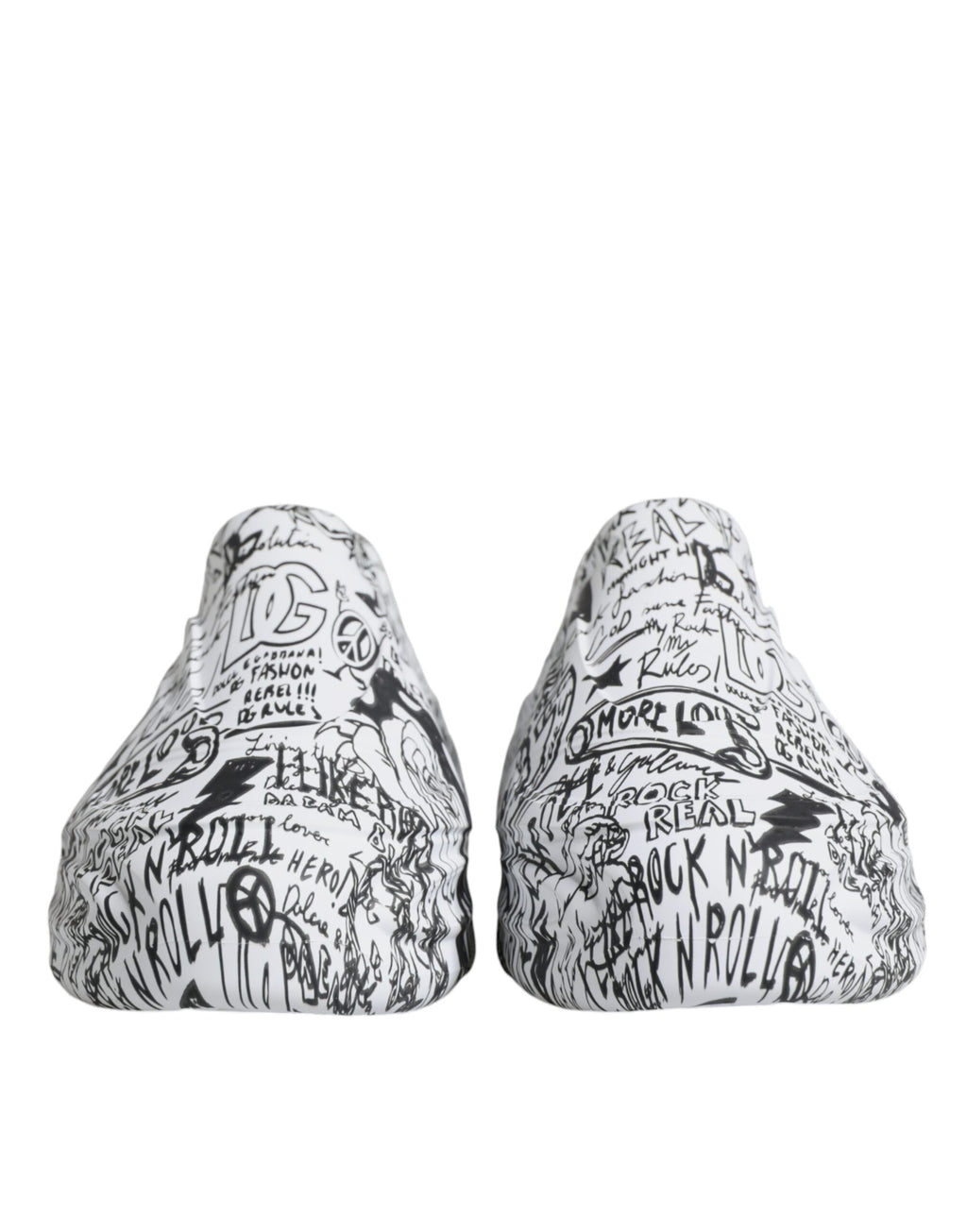 Dolce &amp; Gabbana White Black Graffiti Daymaster Sneakers Shoes