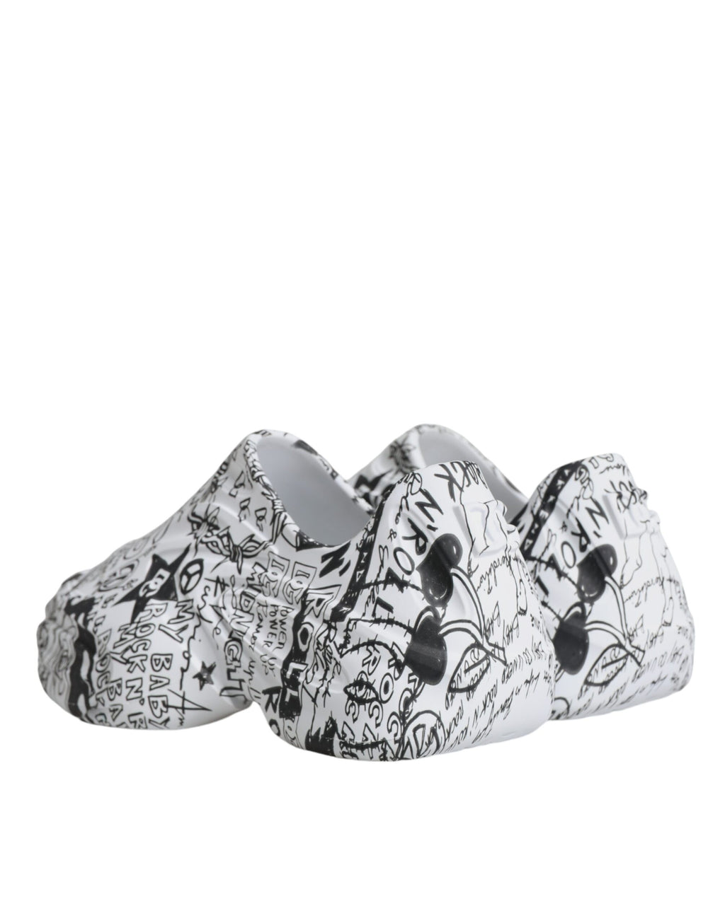 Dolce &amp; Gabbana White Black Graffiti Daymaster Sneakers Shoes