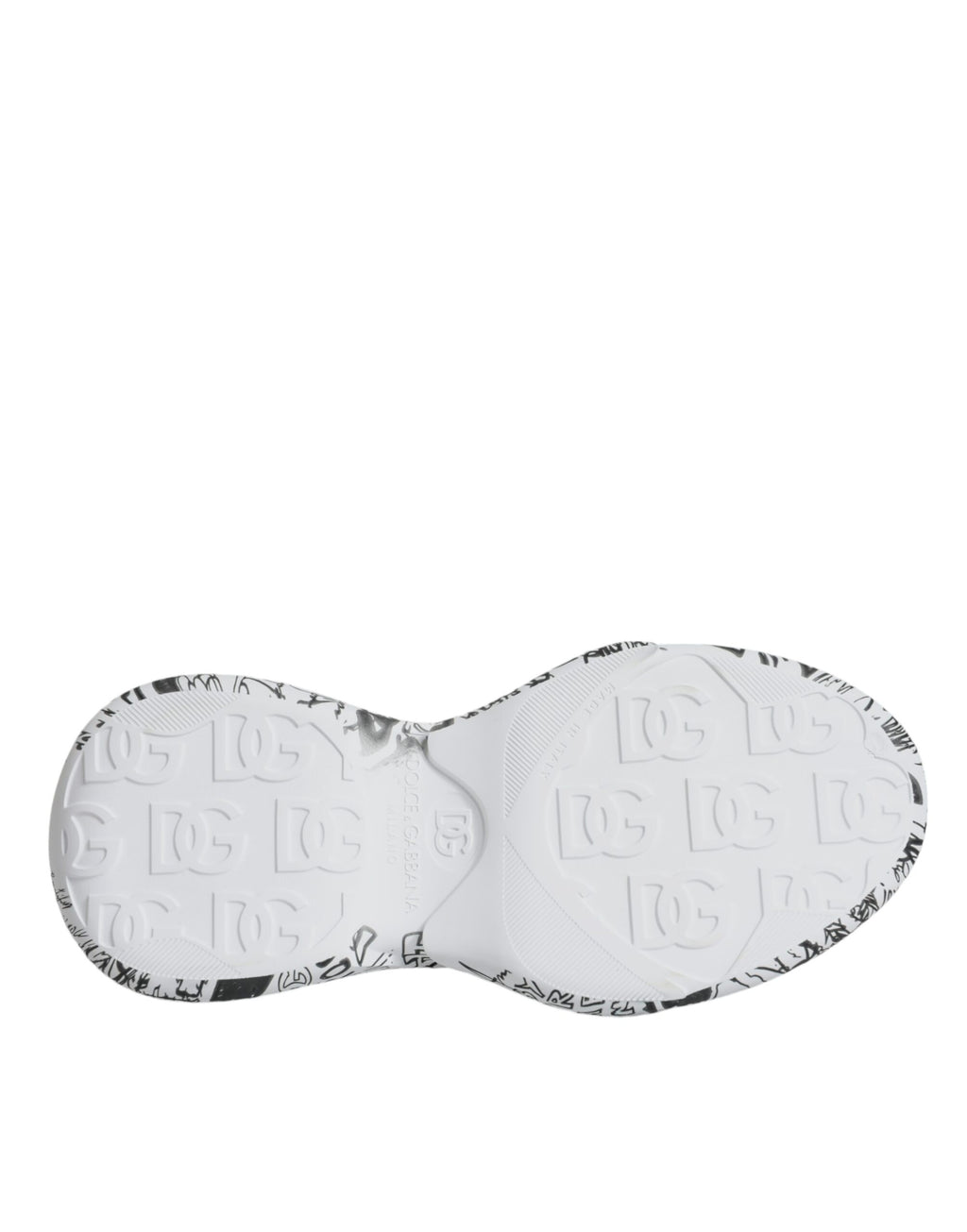 Dolce &amp; Gabbana White Black Graffiti Daymaster Sneakers Shoes