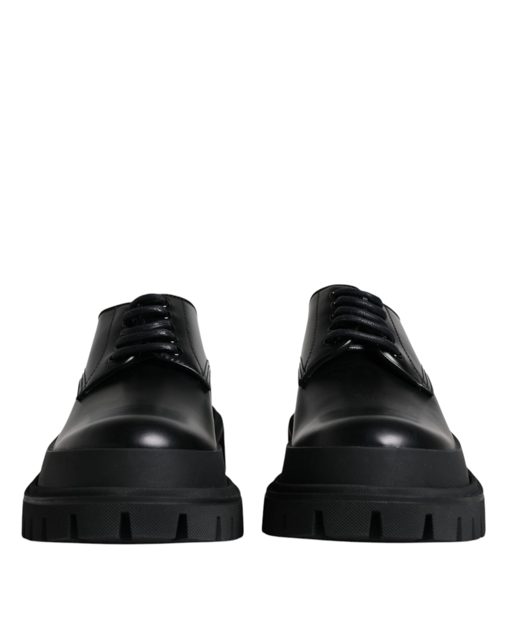 Dolce &amp; Gabbana Black Leather Lace Up Trekking Dress Shoes