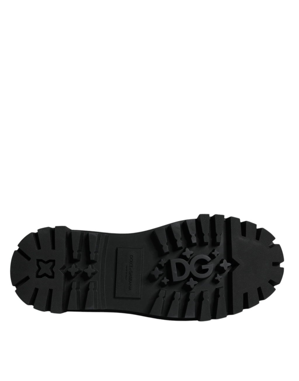 Dolce &amp; Gabbana Black Leather Lace Up Trekking Dress Shoes