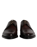 Dolce &amp; Gabbana Black Leather Lace Up Men Derby Formal Shoes