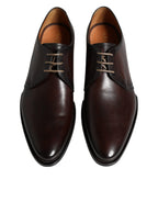 Dolce &amp; Gabbana Black Leather Lace Up Men Derby Formal Shoes
