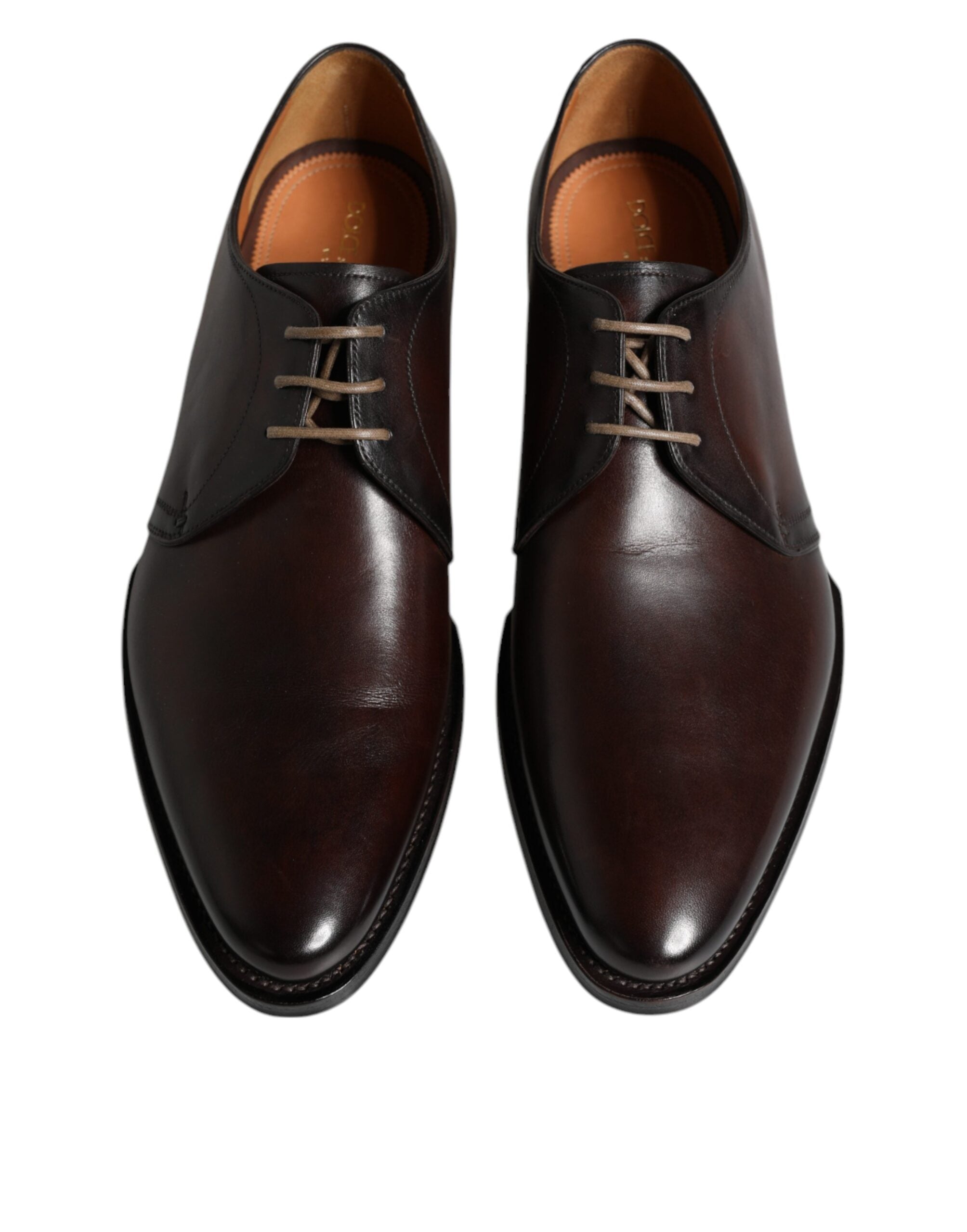 Dolce &amp; Gabbana Black Leather Lace Up Men Derby Formal Shoes