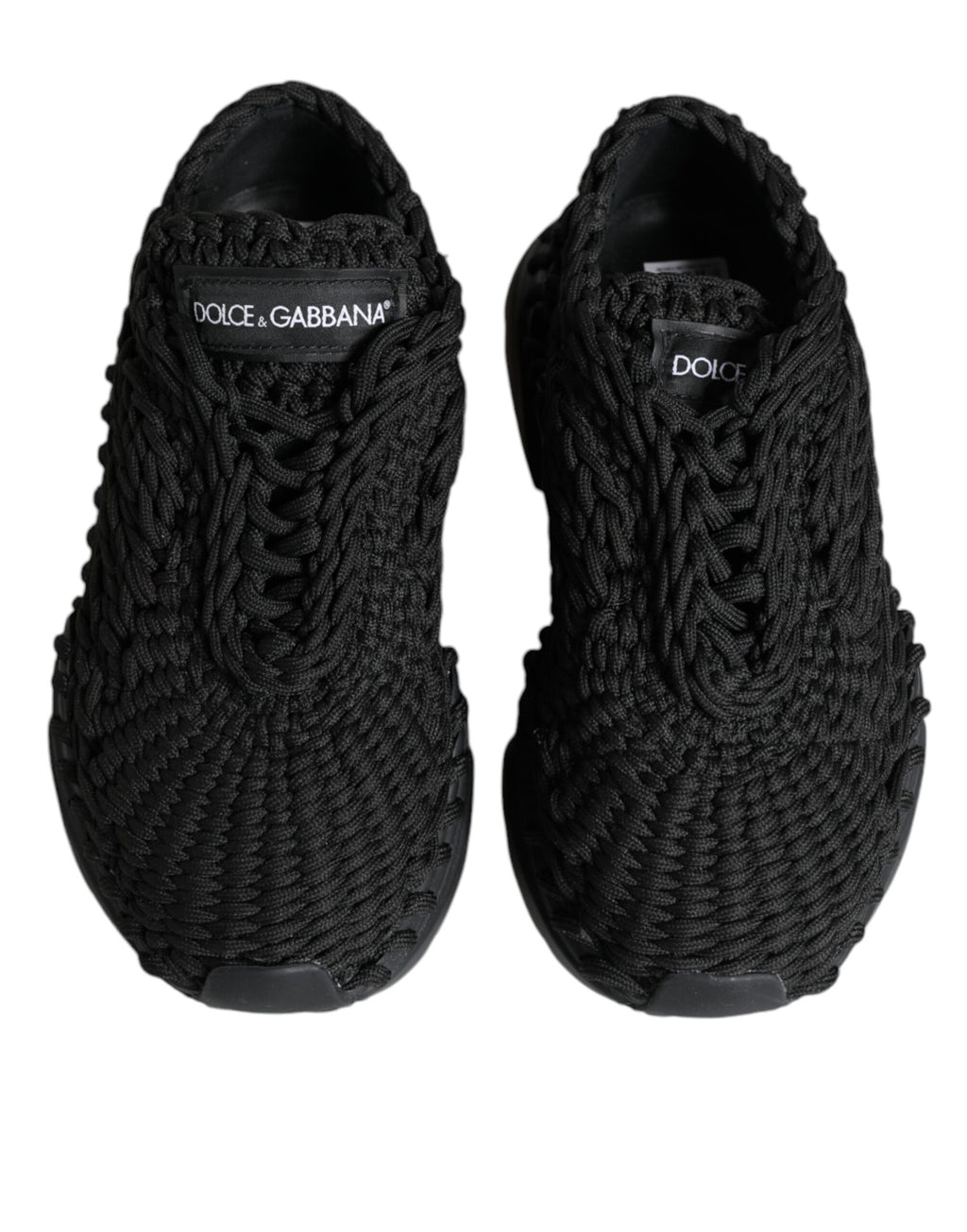 Dolce &amp; Gabbana Black Knitted Daymaster Sneakers Shoes