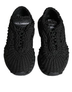 Dolce &amp; Gabbana Black Knitted Daymaster Sneakers Shoes