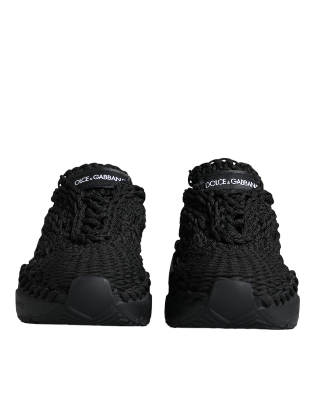 Dolce &amp; Gabbana Black Knitted Daymaster Sneakers Shoes