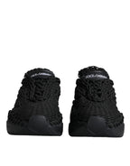 Dolce &amp; Gabbana Black Knitted Daymaster Sneakers Shoes