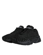 Dolce &amp; Gabbana Black Knitted Daymaster Sneakers Shoes