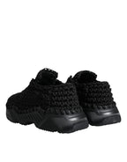 Dolce &amp; Gabbana Black Knitted Daymaster Sneakers Shoes