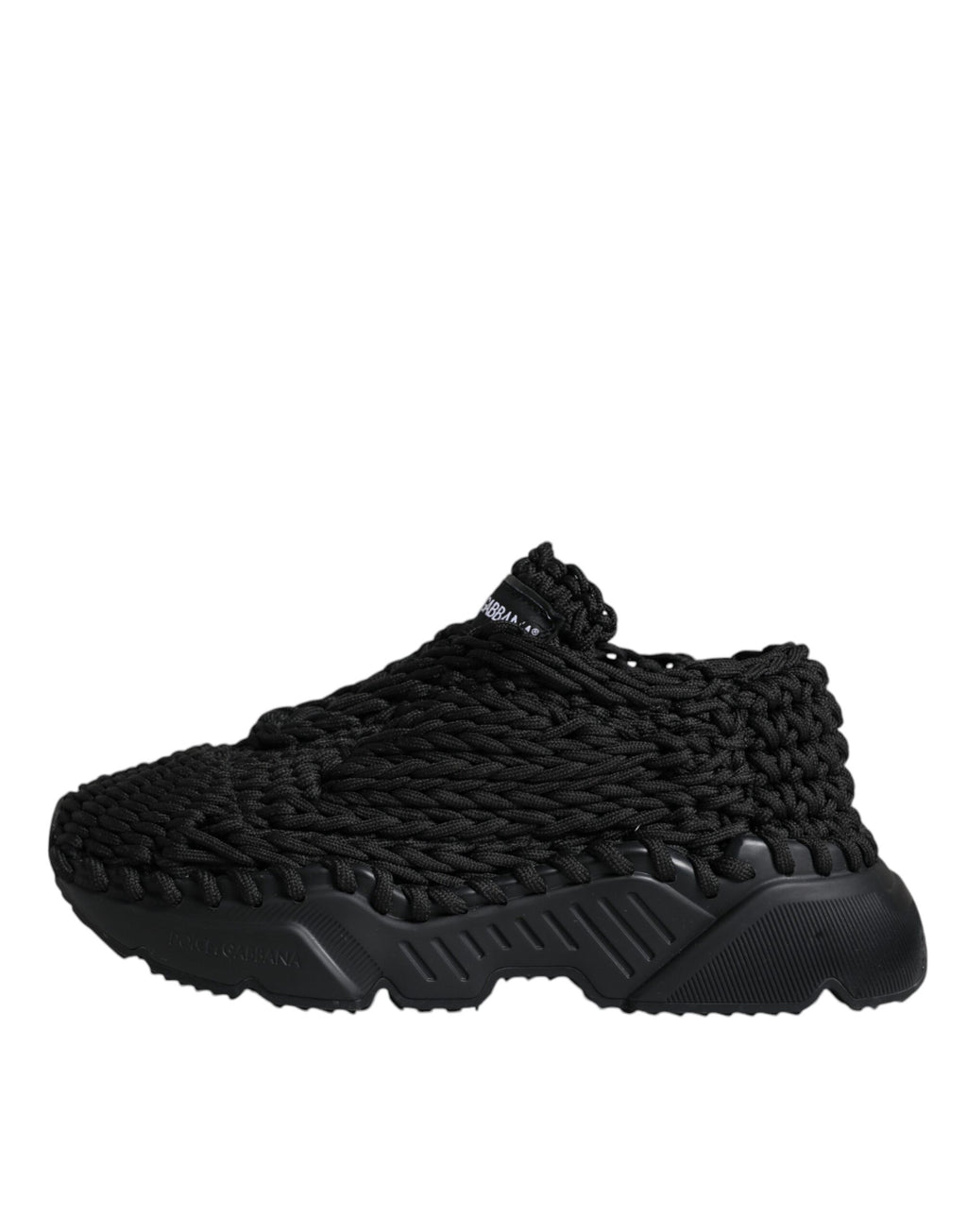 Dolce &amp; Gabbana Black Knitted Daymaster Sneakers Shoes