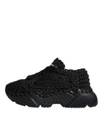 Dolce &amp; Gabbana Black Knitted Daymaster Sneakers Shoes