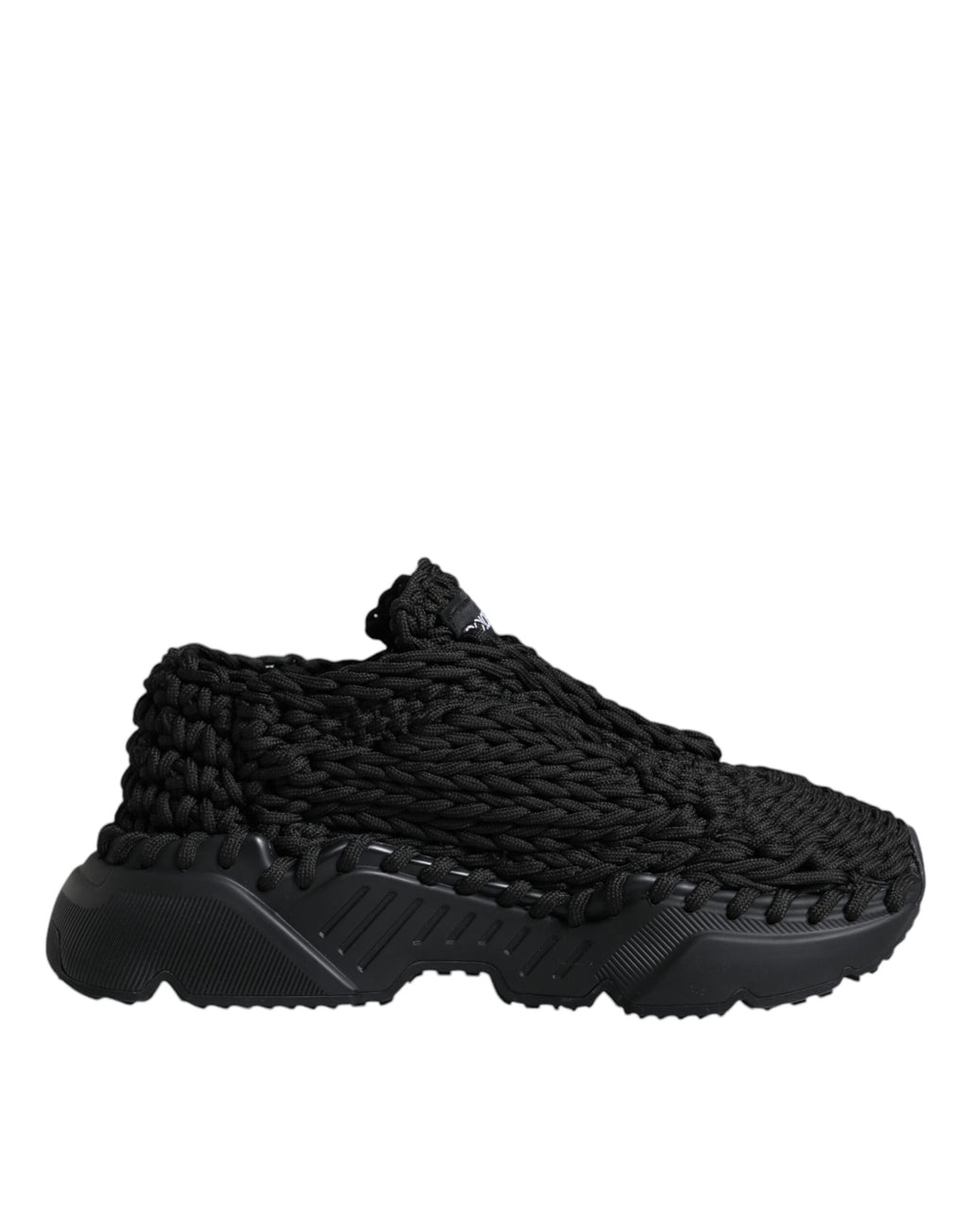 Dolce &amp; Gabbana Black Knitted Daymaster Sneakers Shoes