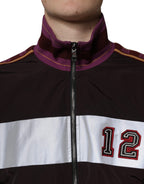 Dolce &amp; Gabbana Multicolor Full Zip Jersey Men Bomber Jacket