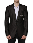 Dolce &amp; Gabbana Blazer Brown Green Bee Wool Jacket Coat