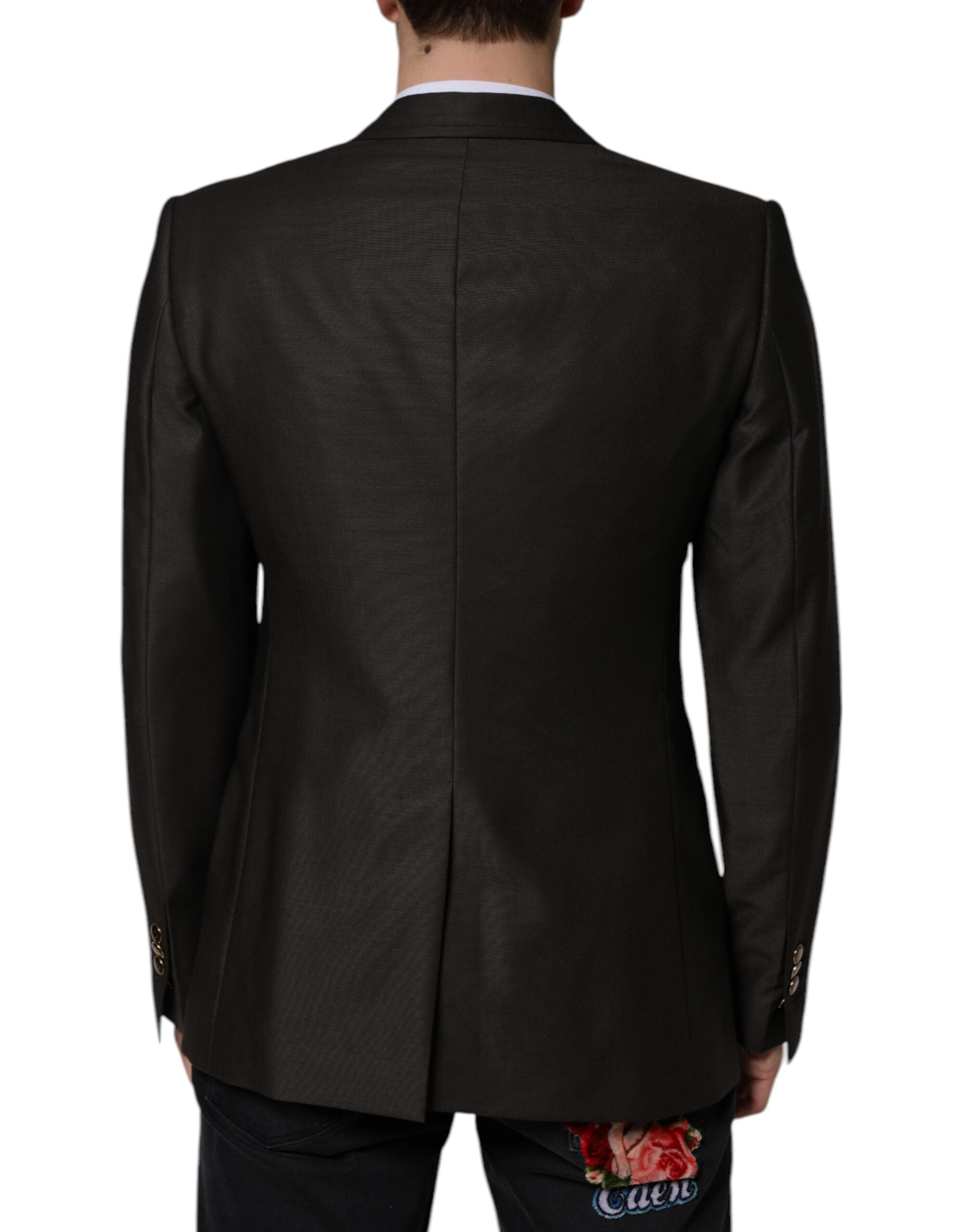 Dolce &amp; Gabbana Blazer Brown Green Bee Wool Jacket Coat