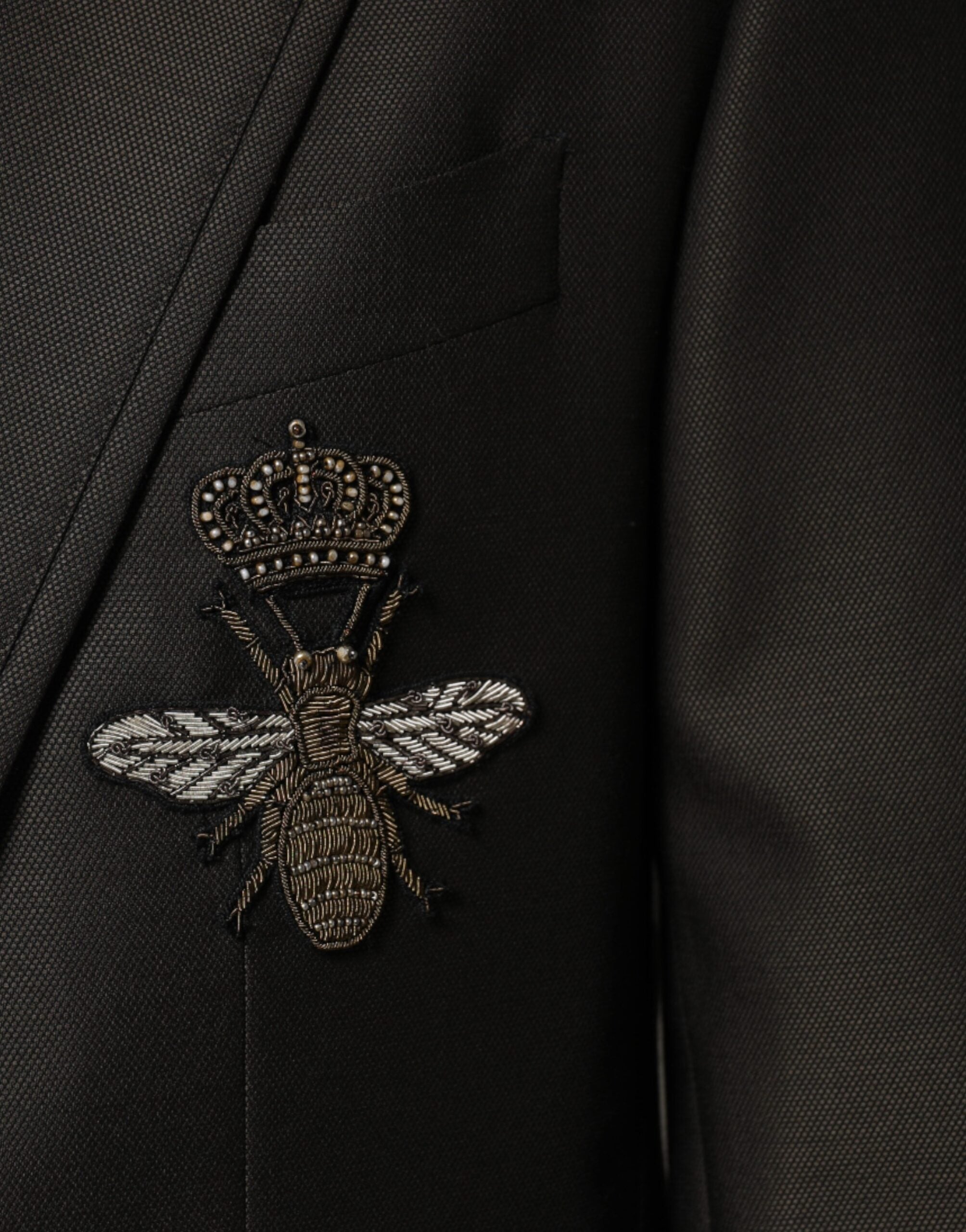 Dolce &amp; Gabbana Blazer Brown Green Bee Wool Jacket Coat