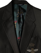 Dolce &amp; Gabbana Blazer Brown Green Bee Wool Jacket Coat
