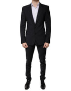 Dolce &amp; Gabbana Black Wool 3 Piece Slim Fit Formal Men Suit