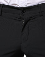 Dolce &amp; Gabbana Black Wool 3 Piece Slim Fit Formal Men Suit