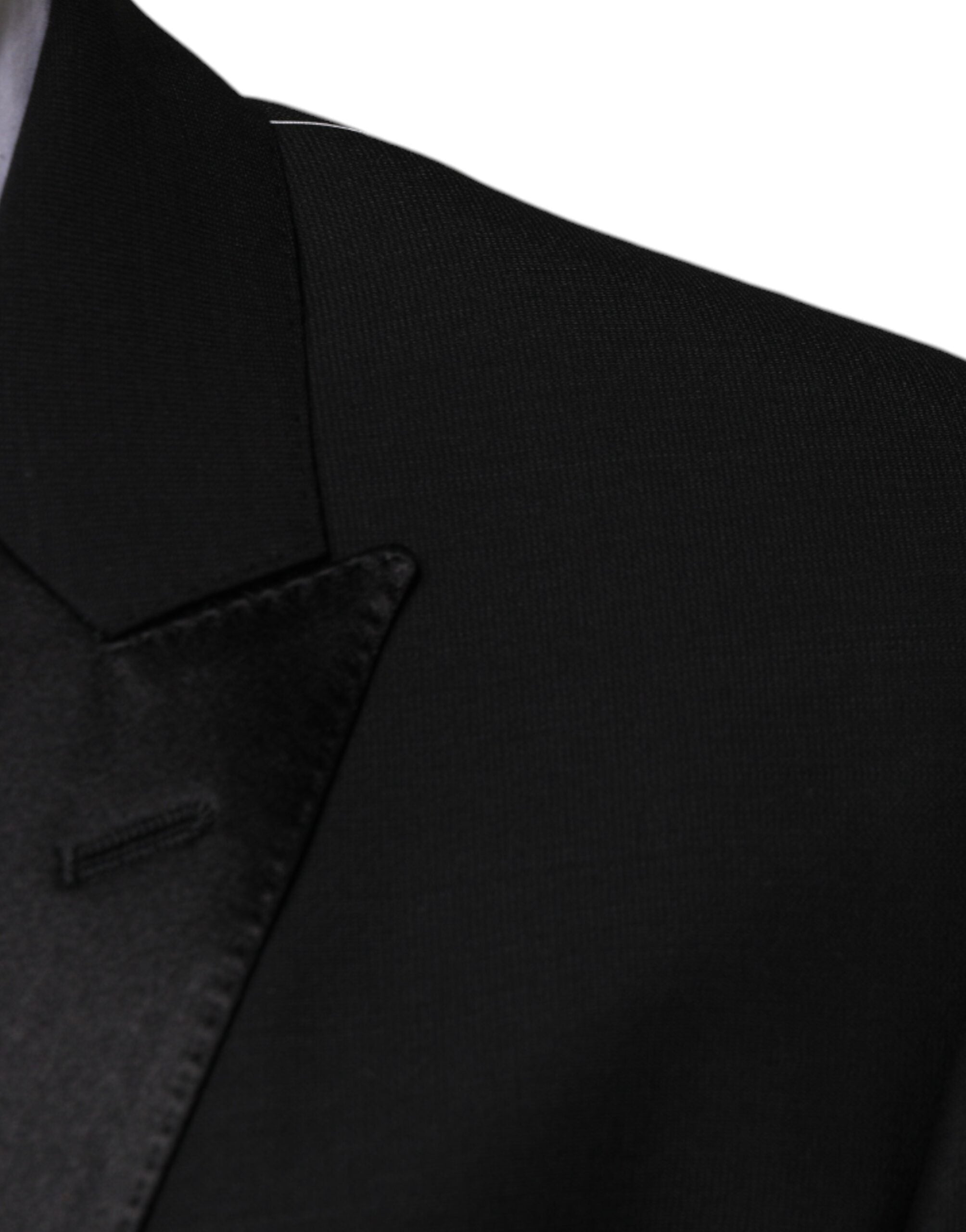 Dolce &amp; Gabbana Black Wool 3 Piece Slim Fit Formal Suit
