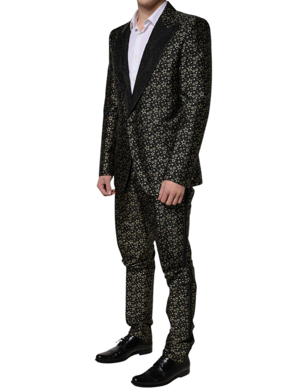 Dolce &amp; Gabbana Black Stars Jacquard SICILY 2 Piece Suit